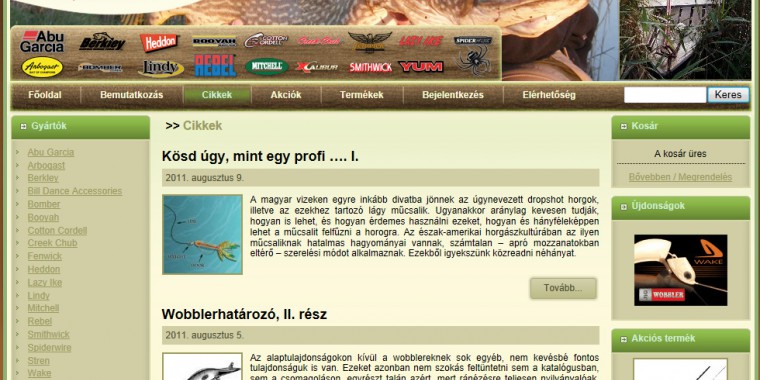 Horgász webáruház