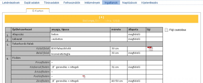 Ingatlan nyilvántartó szoftver
